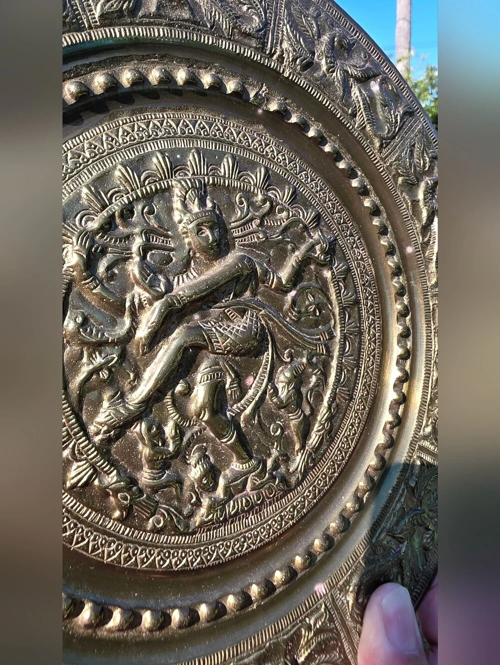 Vintage Indian Brass Wall Plates - Shiva & Ganesha (Set or Separate)